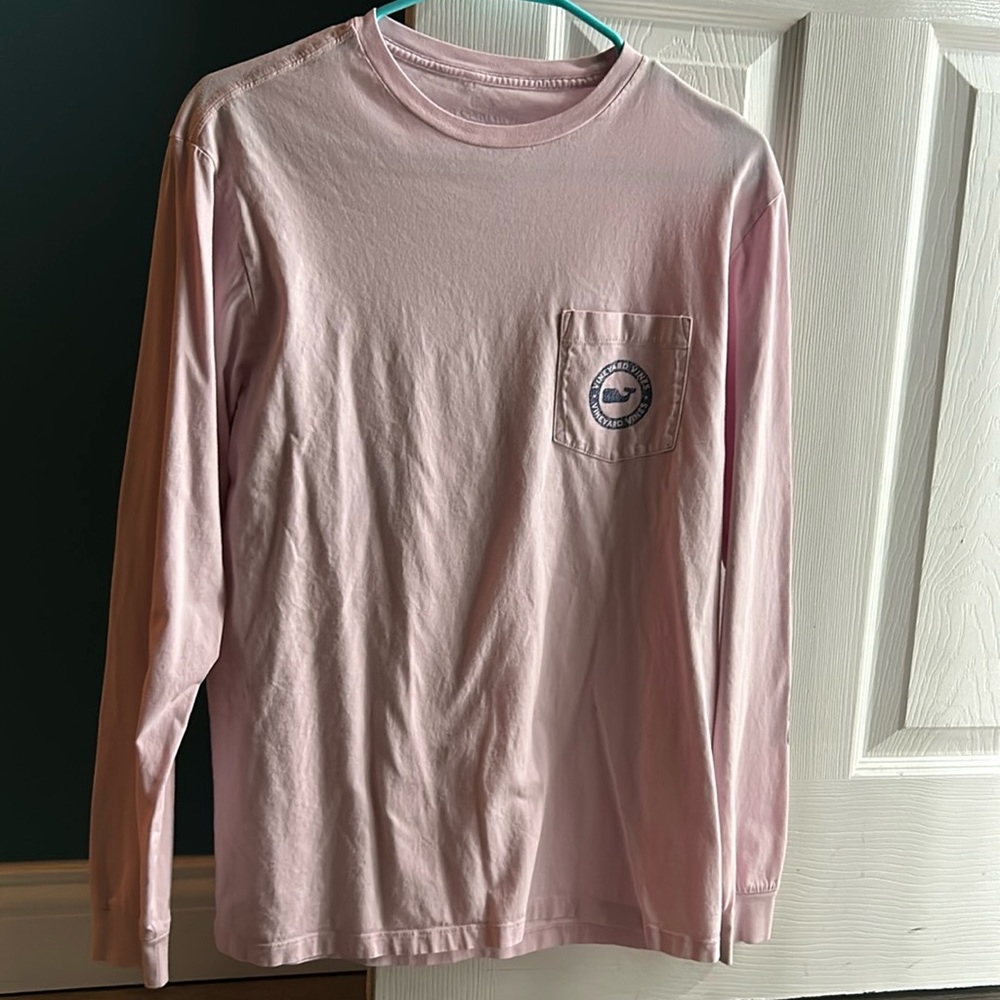Men's Vineyard Vines long sleeve shirt, sz small, color light pink